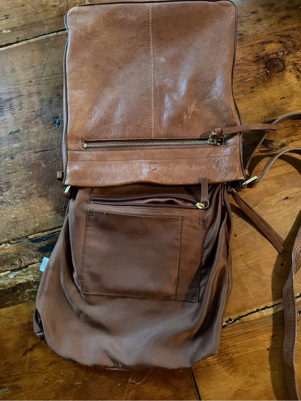 C&C California Tan Leather Crossbody Bag